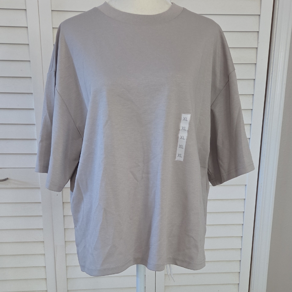 GU Beige Oversized T-Shirt